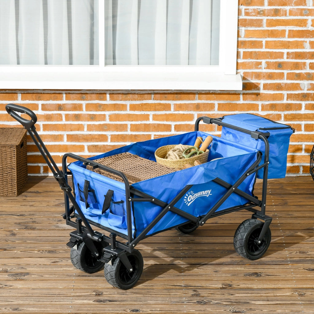 Carrello da Giardino 110L ¨C zephmum ¨C Blu Acciaio Tessuto
