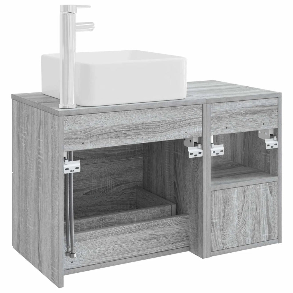 Set di mobili per il bagno 2 pz Sonoma grigio 3403885