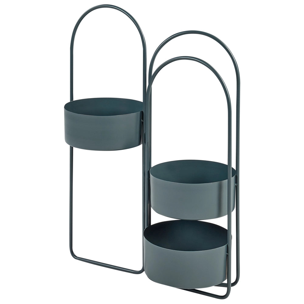 Portapiante per fiori da interno metallo Blu scuro Rotondo 56 x 26 x 75 cm interni ed esterni