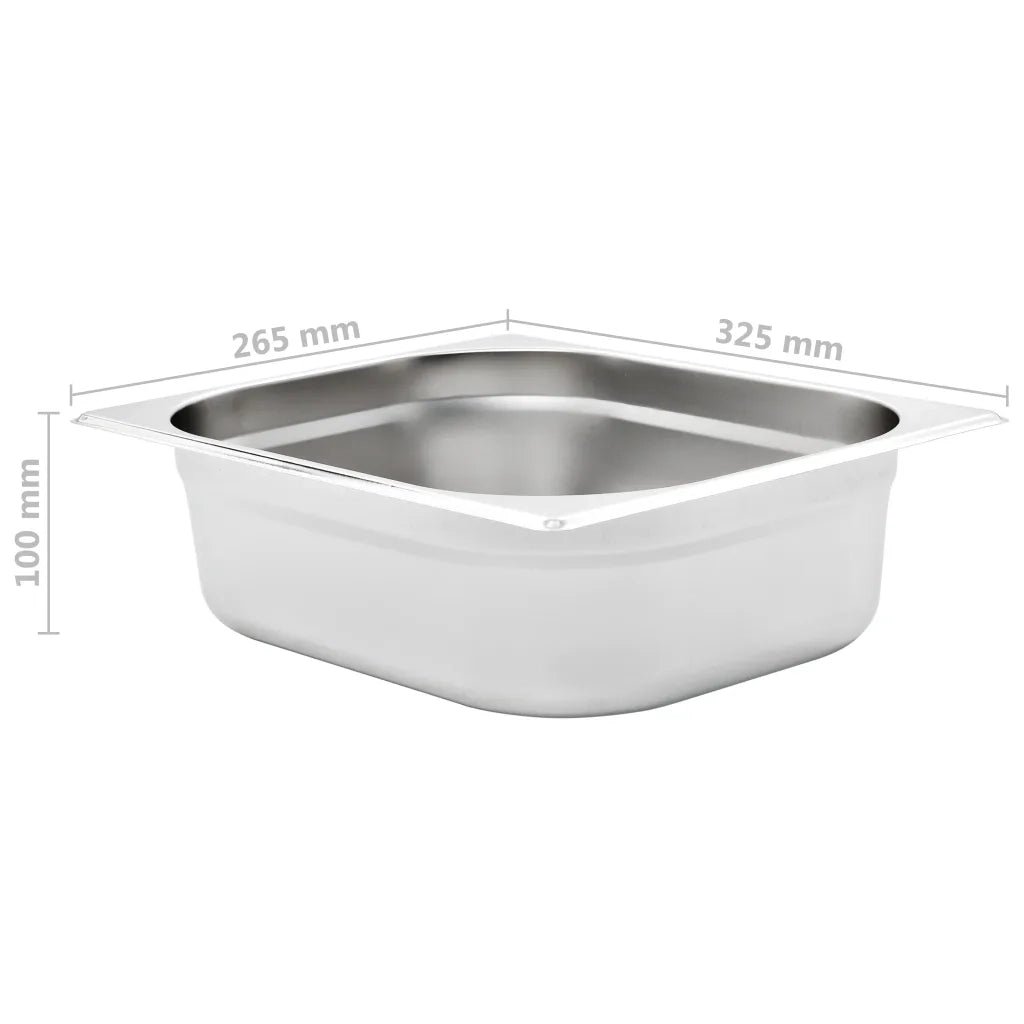 Contenitori Gastronorm 4 pz GN 1/2 100 mm in Acciaio Inox 50888