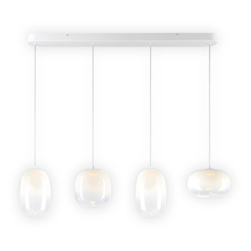 Lampada a sospensione VASO bianca LED 15W 4 luci Milagro