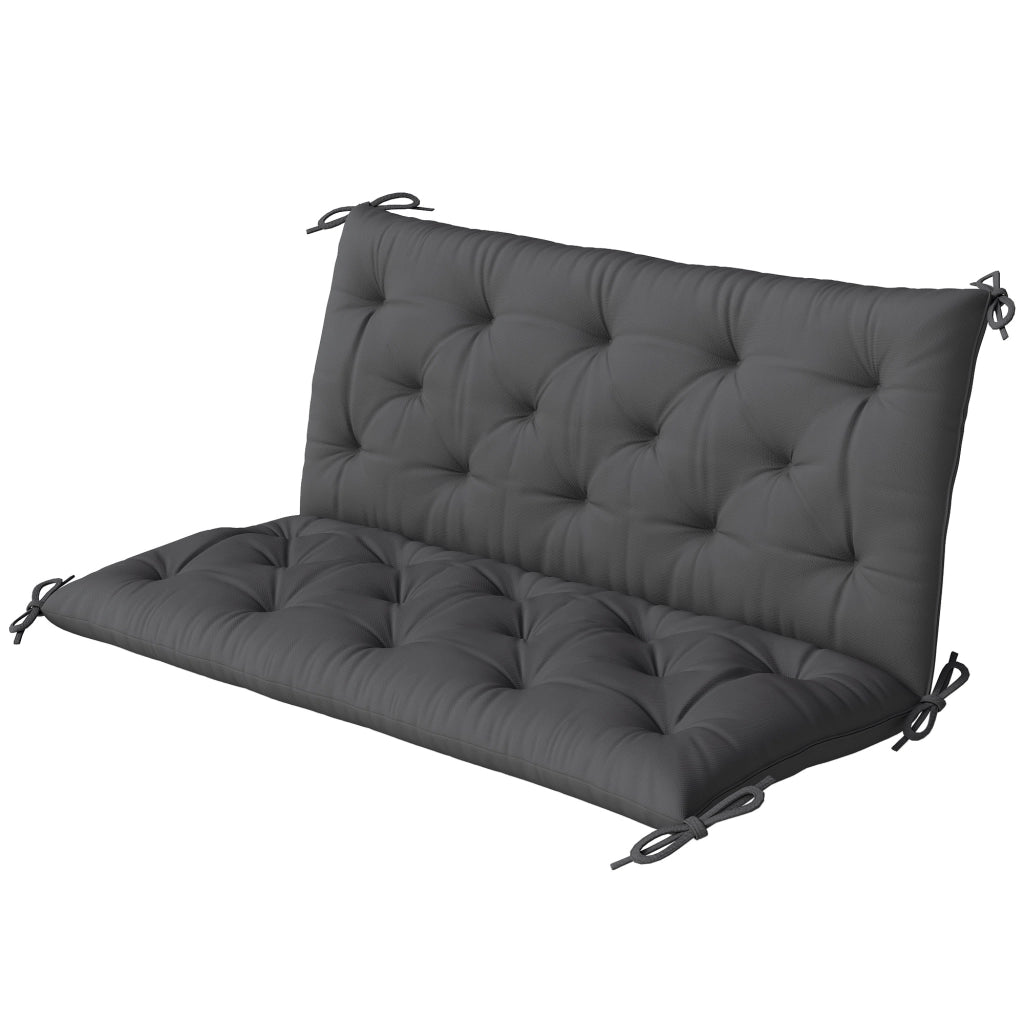 Cuscino per Panchina da Giardino o Dondolo ¨C zephmum ¨C 120x110x12 cm Nero
