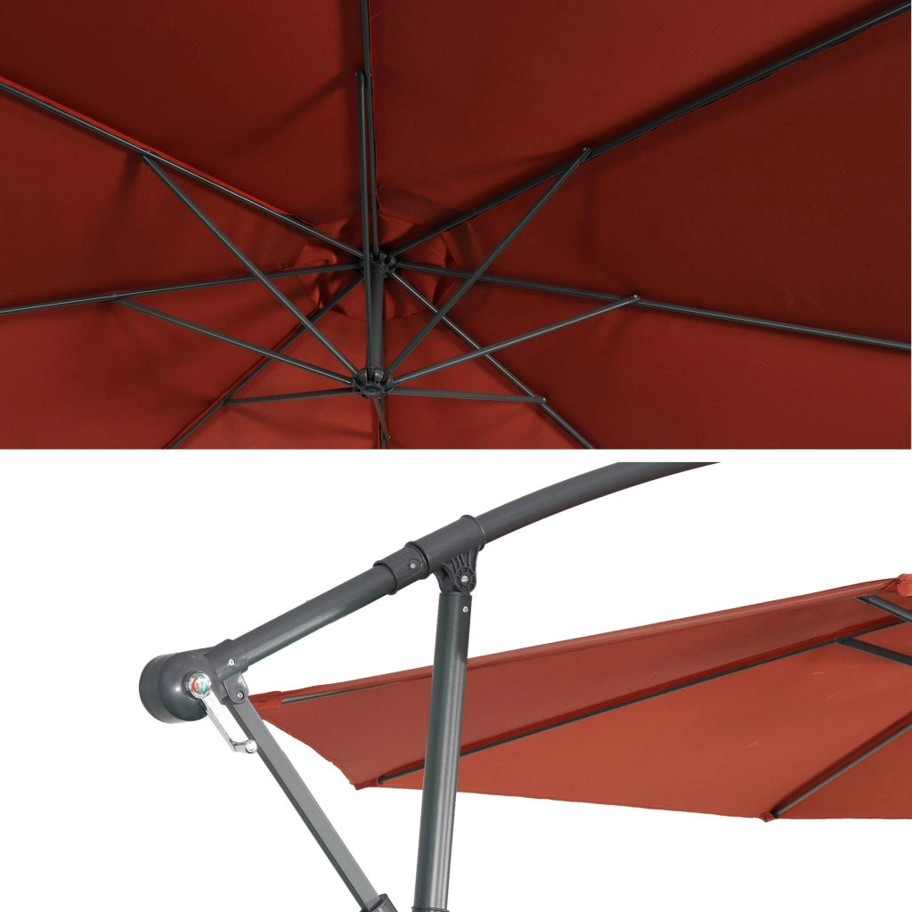 Ombrellone rotondo eccentrico, ø3,5m, terracotta