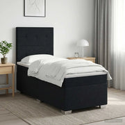Letto box spring con materasso Nero 100 x 200 cm Tessuto 3453341