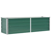Fioriere | Cassetta per fiori | Letto Rialzato Giardino in Acciaio Zincato 160x40x45 cm Verde