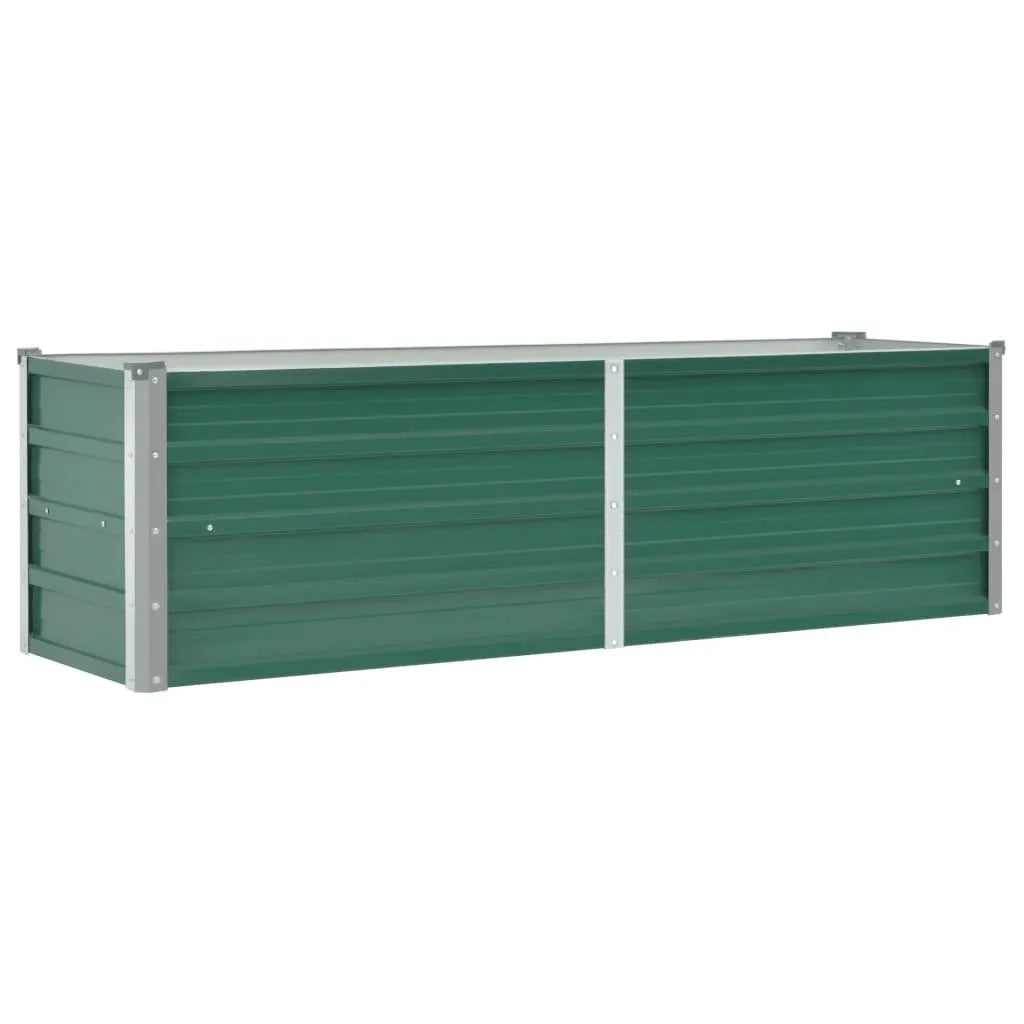 Fioriere | Cassetta per fiori | Letto Rialzato Giardino in Acciaio Zincato 160x40x45 cm Verde