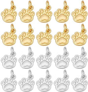20 Pezzi di Campanello in Ottone con Disegno di Zampa di Cane per Accessori