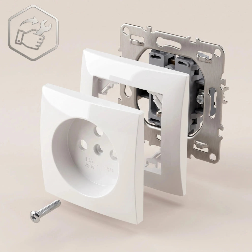 Presa Singola Con Messa A Terra Oste Jnh001-g White