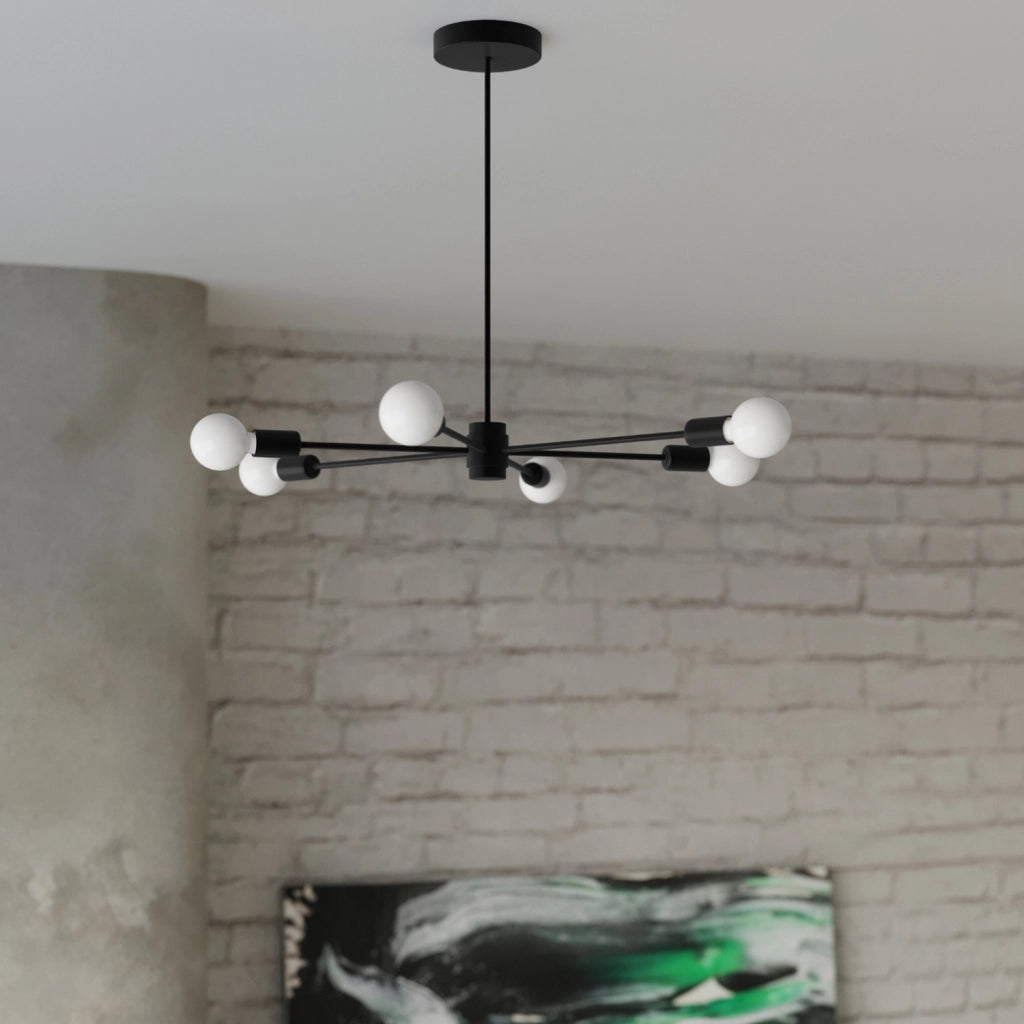 Lampadario TEMBO 5 luci nero Pure Lume E27 PU.1022