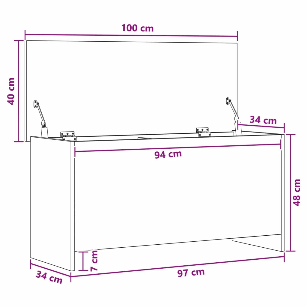 Cassa di stoccaggio Sonoma grigio 100 x 40 x 50 cm 8011272