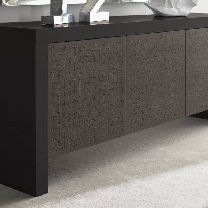 Madia contemporanea legno nero 3 ante 205x45x89 - Mobili 2G