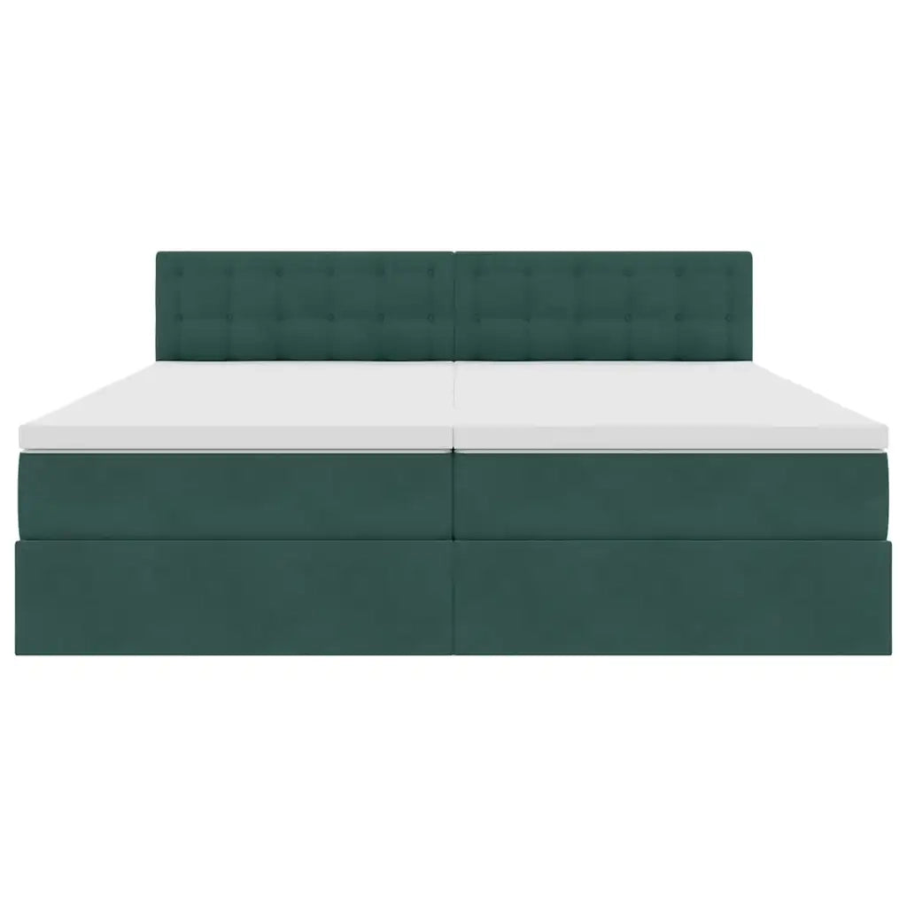 Letto con Contenitore con materasso Verde Scuro 100 x 200 cm