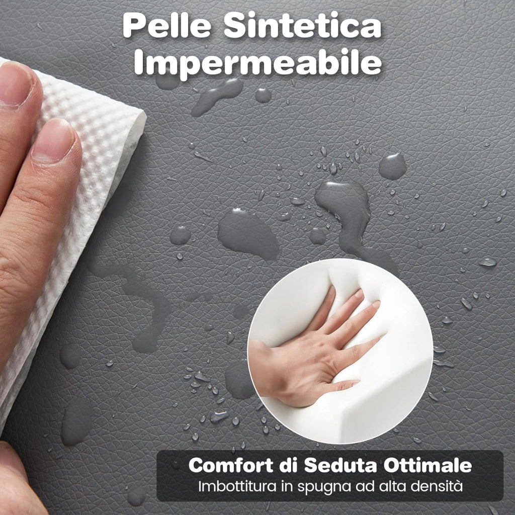Sedia Scrivania Girevole a 360°, con Altezza Regolabile, Funzione Dondolo e Ruote Scorrevoli, Poltrona Ufficio Salvaspazio, Portata 112 kg (Grigio)