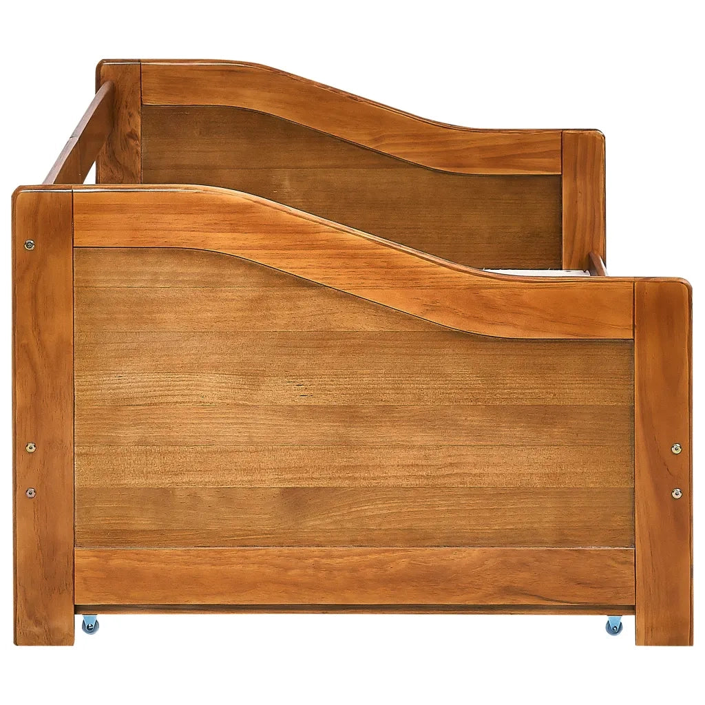 Dormeuse Estraibile senza Materasso-Divano Letto Marrone Ambrato 90x200 cm