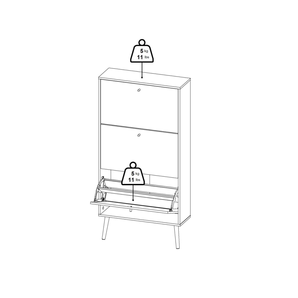 Scarpiera Fung, Mobile portascarpe, Armadio da ingresso multiuso, Mobiletto per calzature, 70x24 h139 cm, Bianco