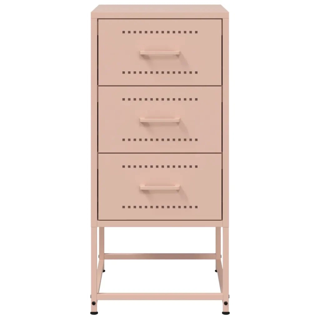 Comodini 2 pz-Set di 2 Tavolino da notte Rosa 36x39x78 cm in Acciaio