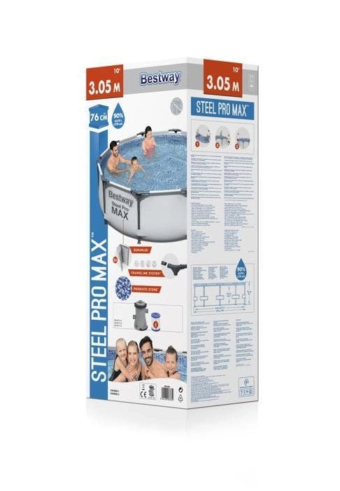 PISCINA STEEL PRO MAX CM 305X76 4678 LT C/POMPA FILTRO CART