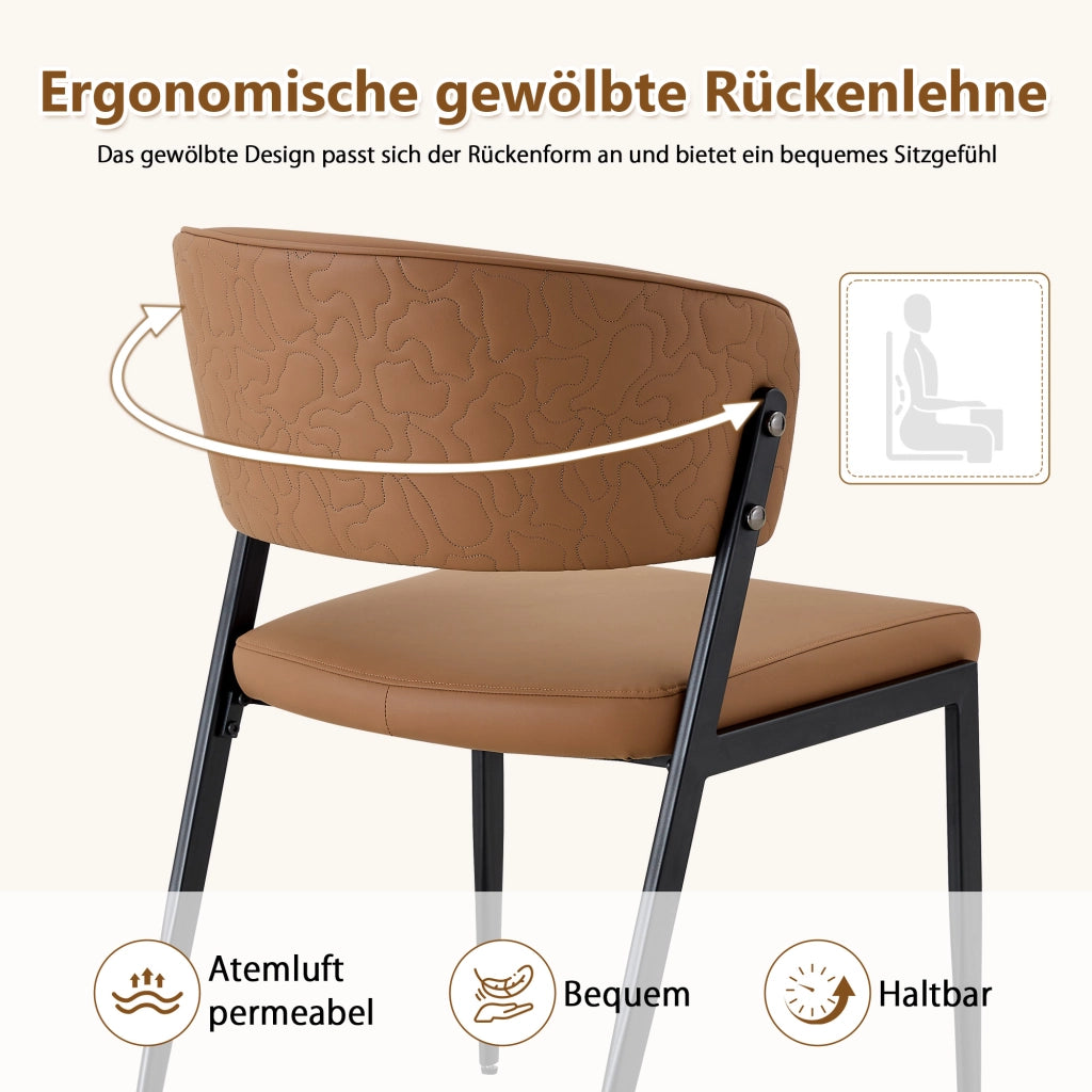 SEDIA Moderna Imbottita 78 cm PU Marrone