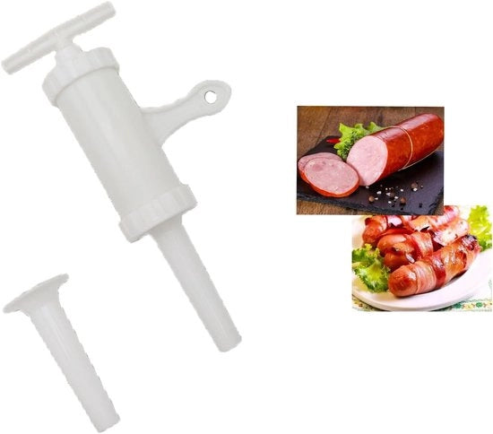 Mashine per insaporire salsicce manuale per cucina casalinga con 2 bocchette di spruzzo