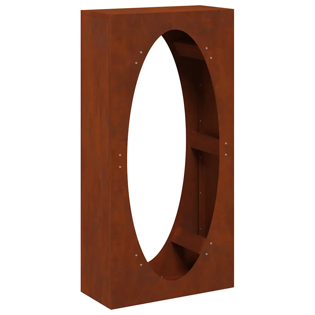 Rastrelliera per Legna da Ardere 50x23x100 cm in Acciaio Corten