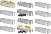 12 forme ovali forate per torte, anelli per torta mousse dessert francese DIY quiche biscotti frutta, forma per torta mousse anello in acciaio inossidabile