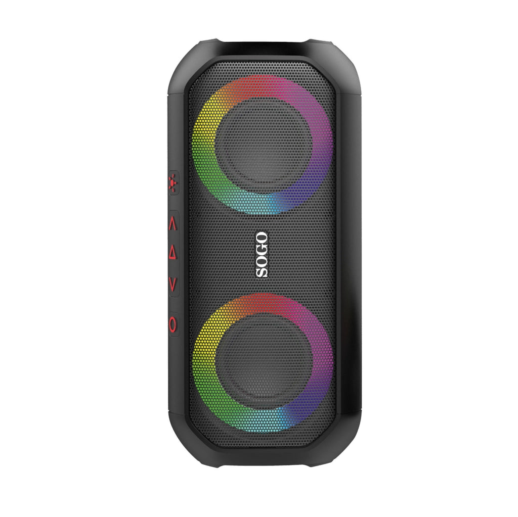 Altoparlante Bluetooth portatile con luci LED RGB, 24W, TWS stereo, impermeabile IP6, autonomia 10h - SOGO