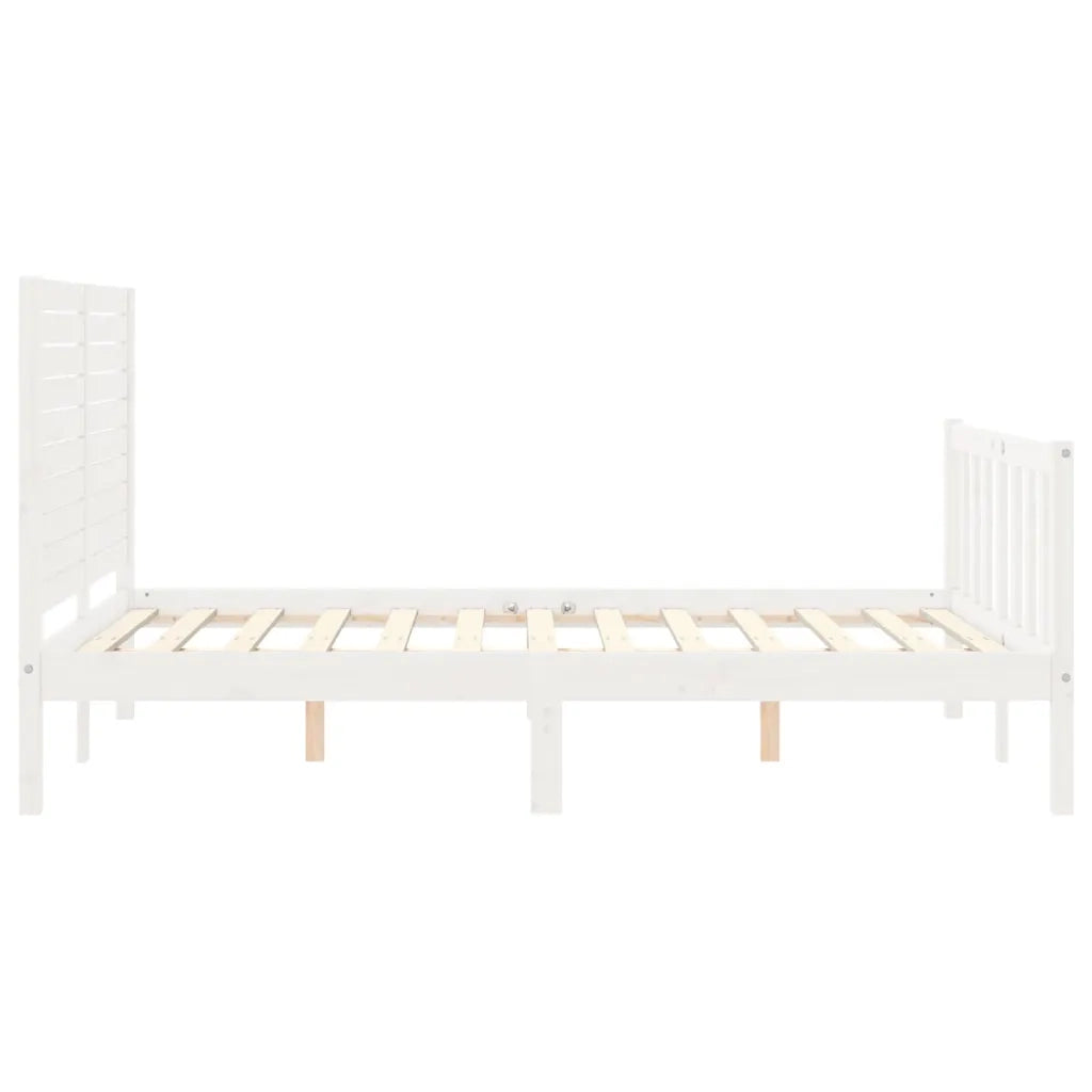 Giroletto senza Materasso-Struttura Letto Bianco 120x200 cm Legno Massello Pino 918846