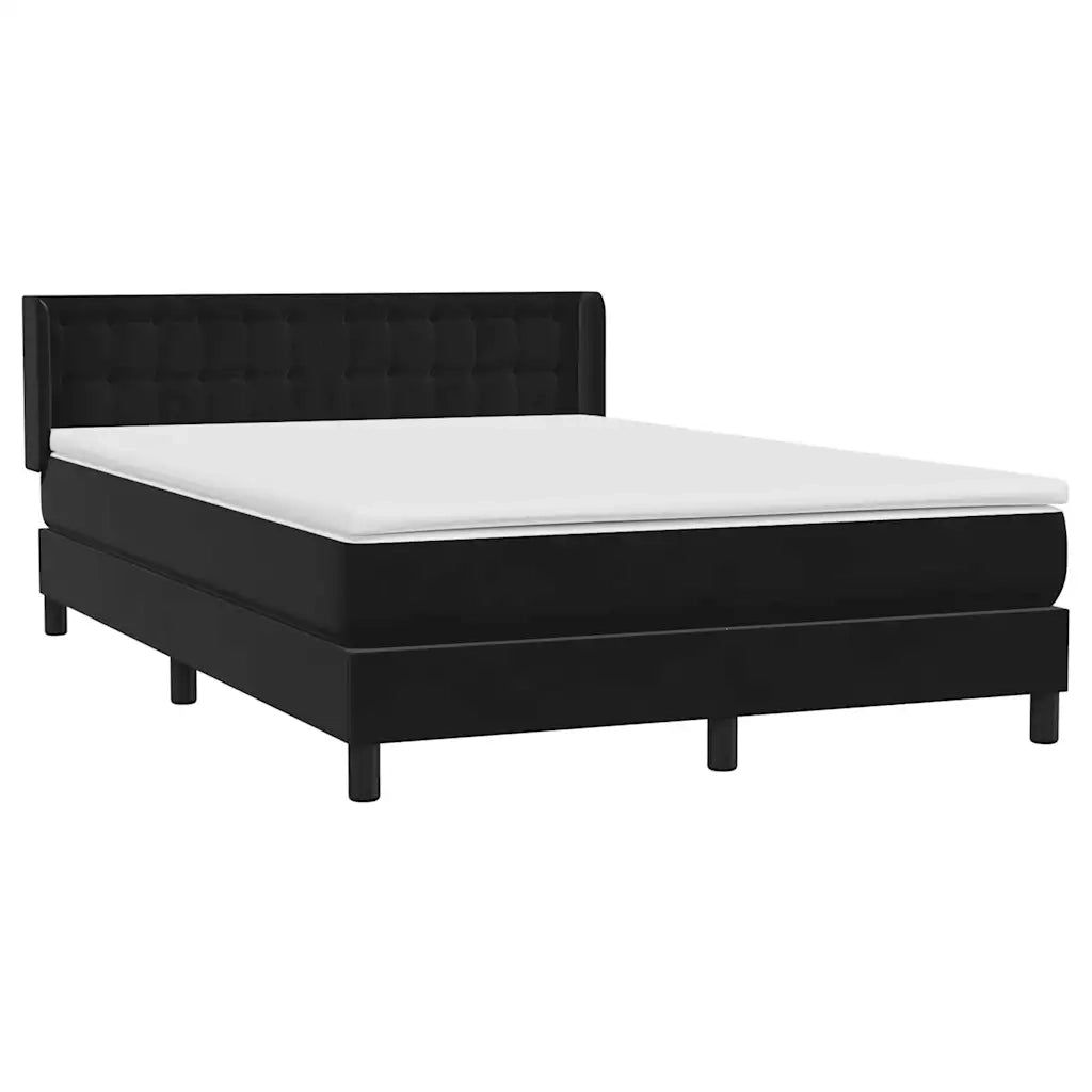 Giroletto a Molle con Materasso Nero 160x210 cm in Velluto 3318455
