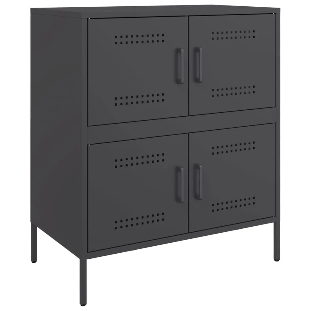 Buffet credenza cassettiera armadio mobile contenitore organizer per cucina soggiorno salotto 68 x 39 x 79 cm acciaio nero 02_0036021