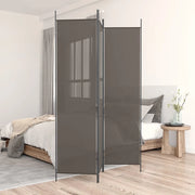 Divisorio a 3 Pannelli Antracite 150x220 cm in Tessuto 350196