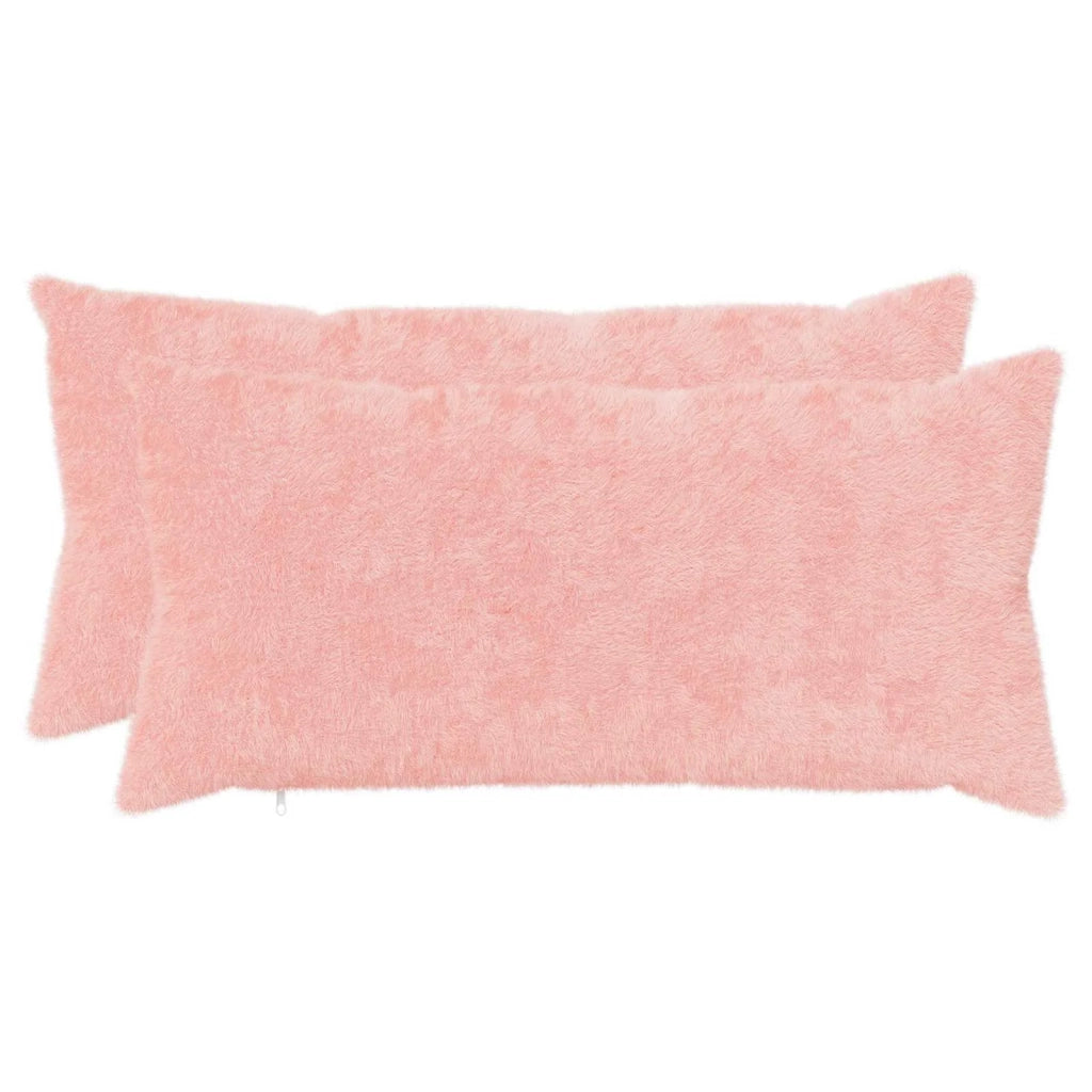 Federa 2 pz HEERLEN Rosa 40 x 80 cm Pelliccia di Coniglio Finta 910213