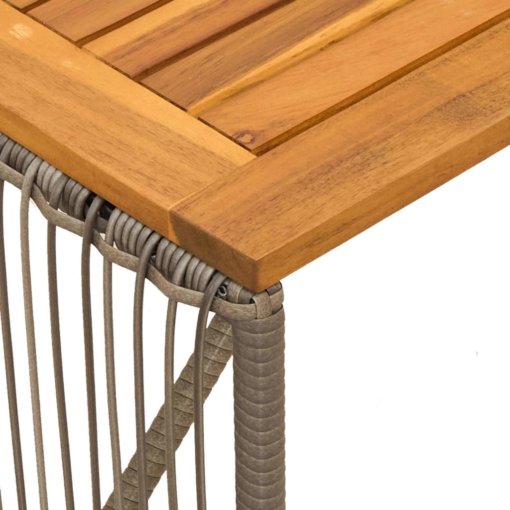 Tavolo da Esterno Grigio e Marrone 80 x 40 x 40 cm polyrattan