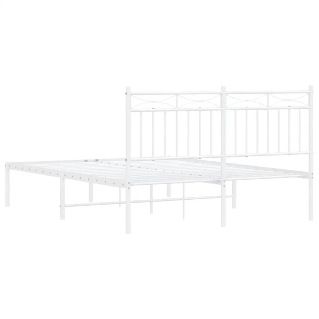 Giroletto con Testiera Metallo Bianco 135x190 cm 373739
