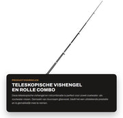 Telescopio con Moschetto e Vettura - Fibra Ottica - Sport di Pesca - Acqua Dolce/Acqua Salata - Leggero - Manico Comodo - Attrezzo da Pesca