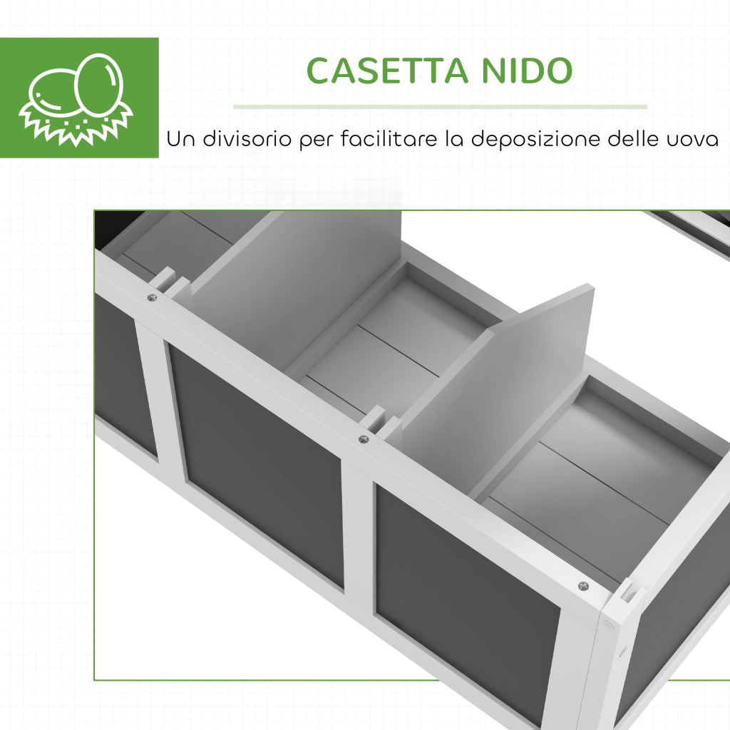 Pollaio in Legno per Galline con Nidi ¨C zephmum ¨C Grigio Scuro 100x60x80