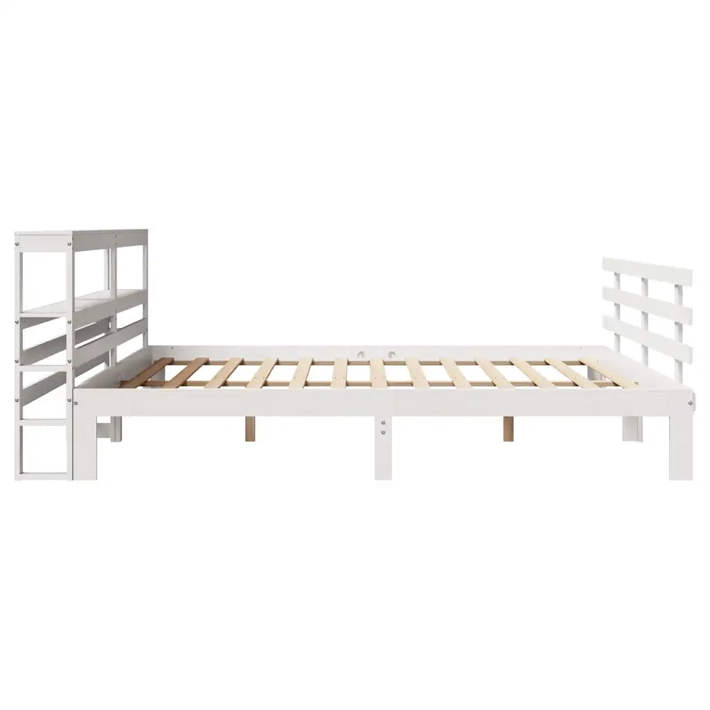 Giroletto con Testiera senza Materasso-Struttura Letto Bianco 200x200 cm 741499