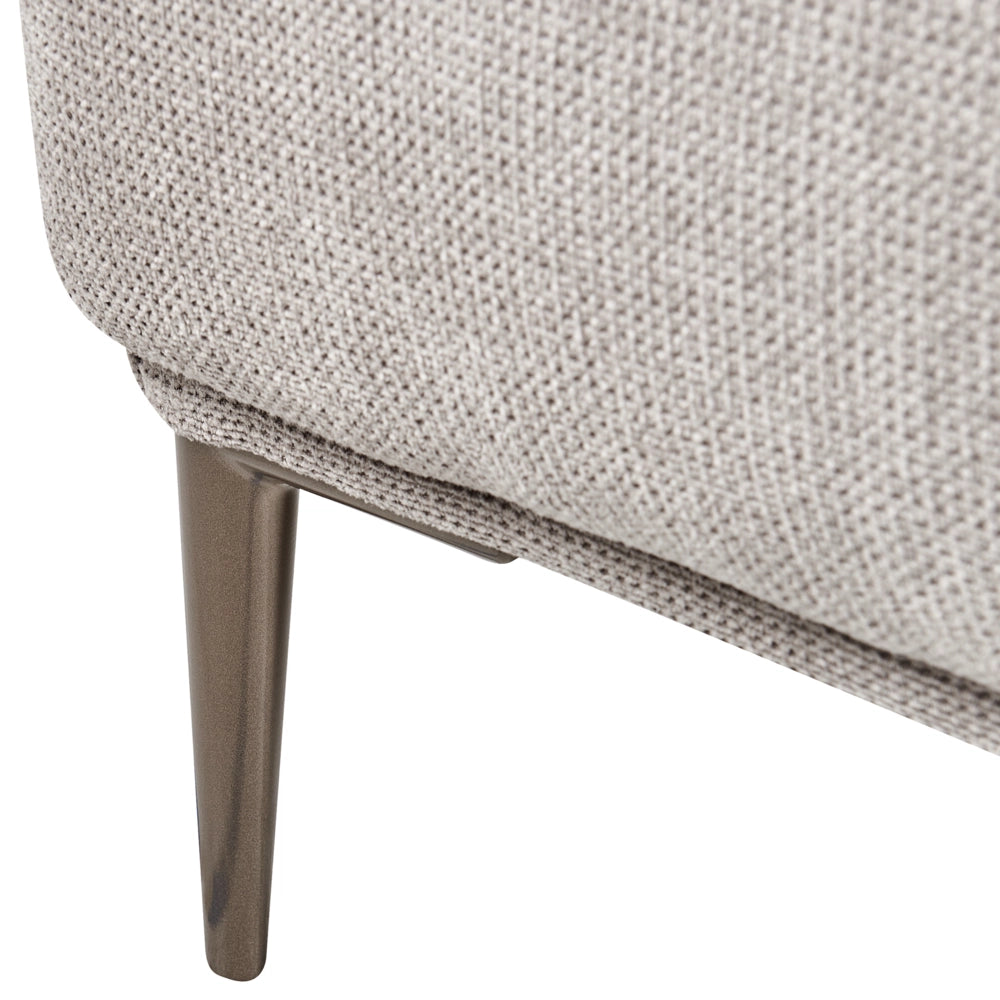 Divano a 3 posti in tessuto Grigio chiaro Soggiorno Stile moderno Gambe in metallo