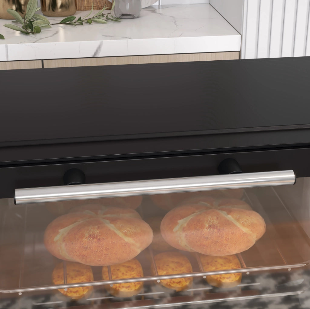 Forno elettrico compatto ULEVR con temperatura 100-230 ¡ãC, timer 60 min, griglia e teglia, nero