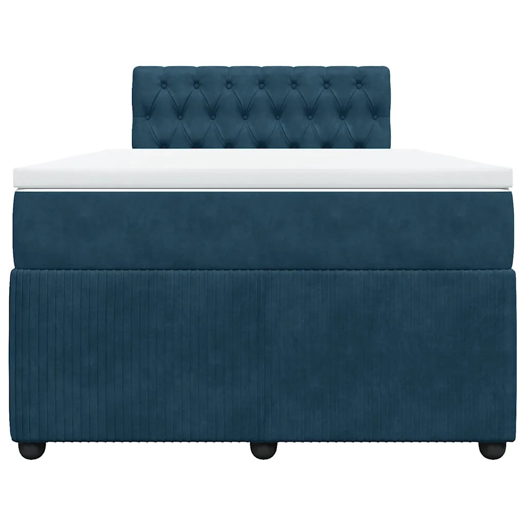 Giroletto a Molle con Materasso Blu 120x190 cm in Velluto