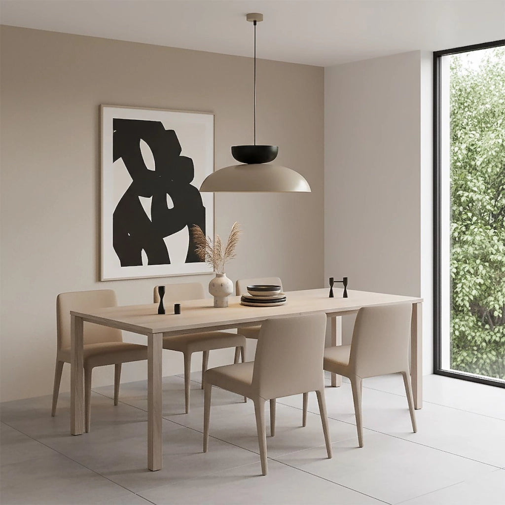 Lampada a sospensione Mega in acciaio moka beige