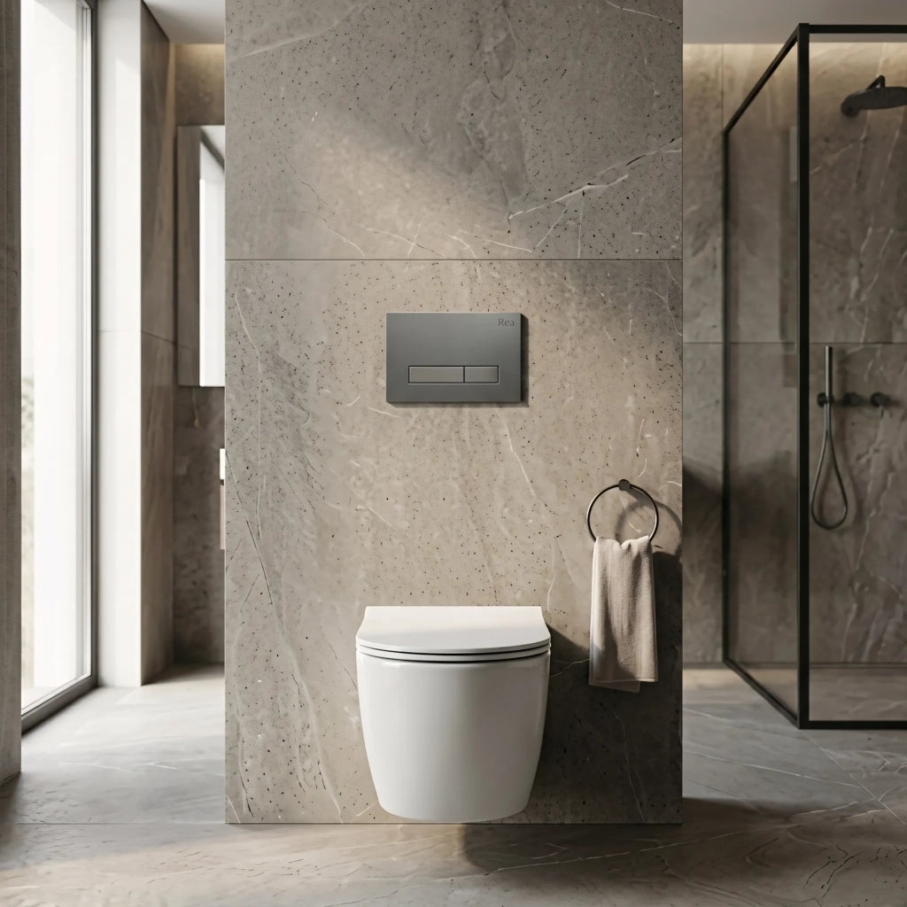 Set Telaio Da Incasso Per Wc Slim 024n Con Pulsante Hd Titan