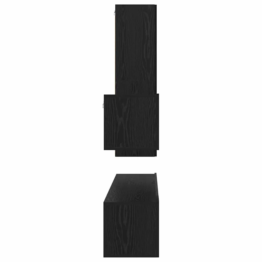 Set mobile TV con cassetto 4 pcs Rovere Nero Legno multistrato 3393328