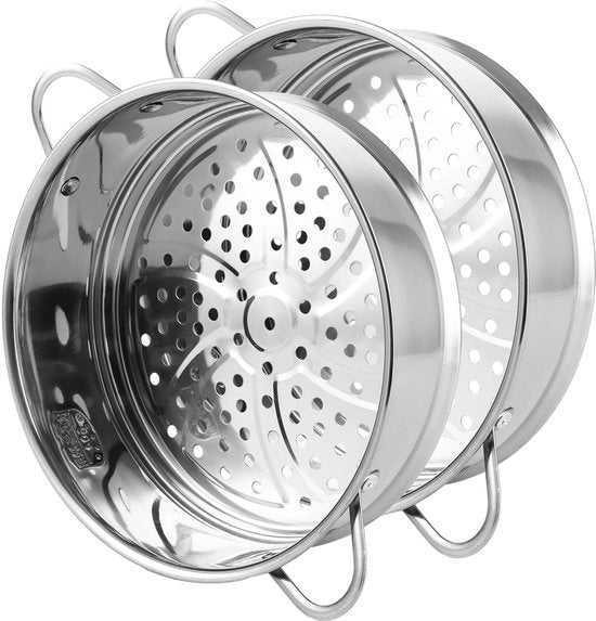 Set di accessori per vapore in acciaio inossidabile da 2 pezzi - per pentole - stufa a vapore - adatto per verdure/uova - finitura di alta qualità - accesso a vapore