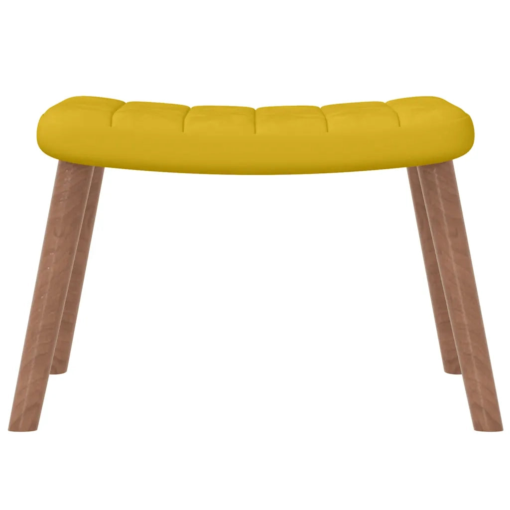 Poltrona Relax con Poggiapiedi Giallo Senape in Velluto cod mxl 32672
