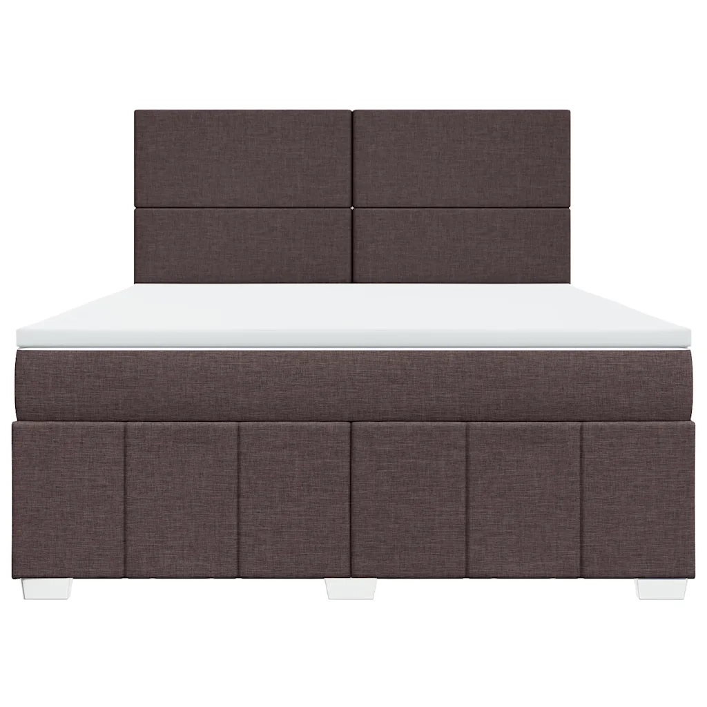 Giroletto a Molle con Materasso Marrone Scuro 180x200cm Tessuto 3291743