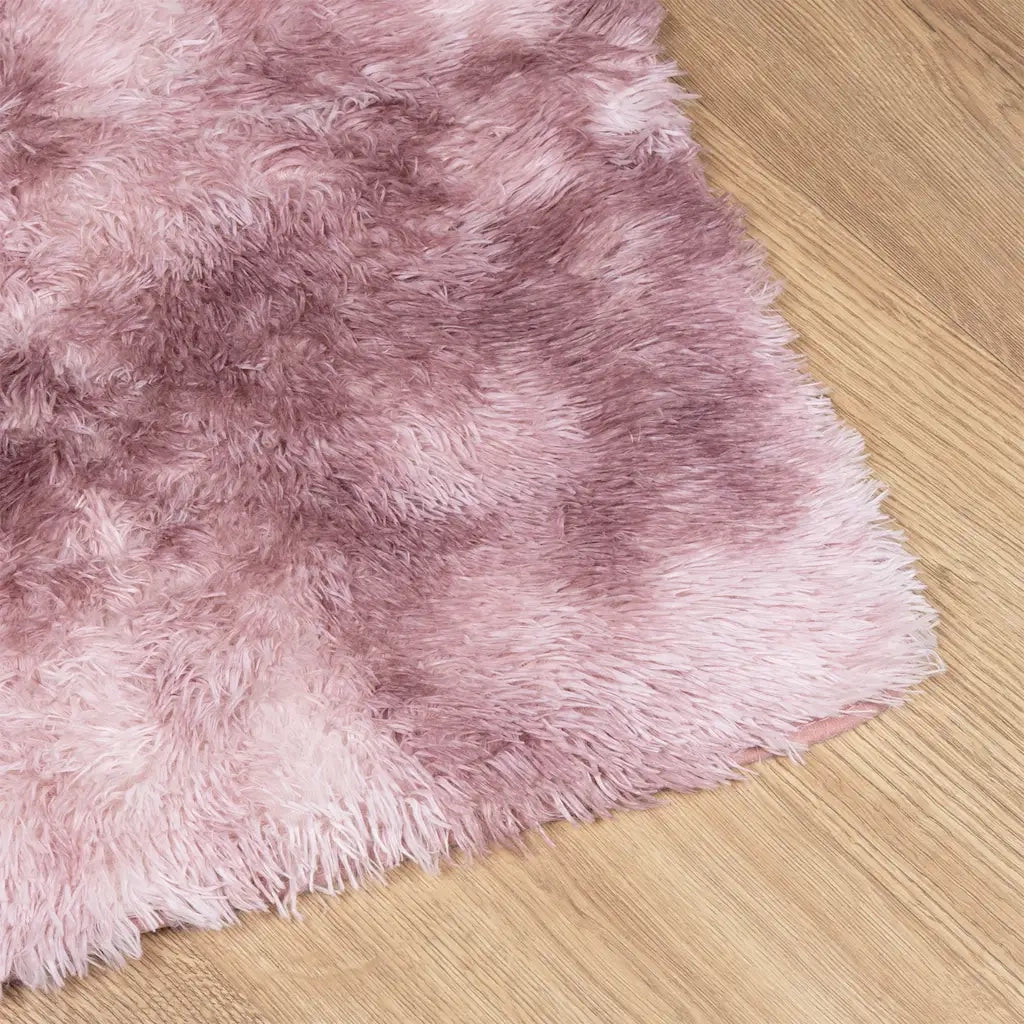 Tappeto Shaggy a Pelo Lungo NAVARRA Rosa Antico 120x120cm 4102865