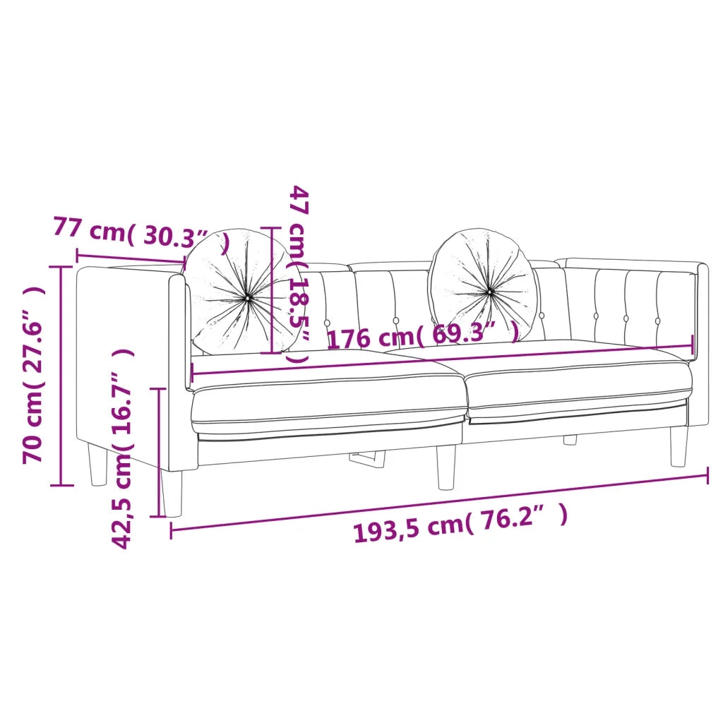 Set di Divani 2 pz con Cuscini Grigio Scuro in Velluto 3209258
