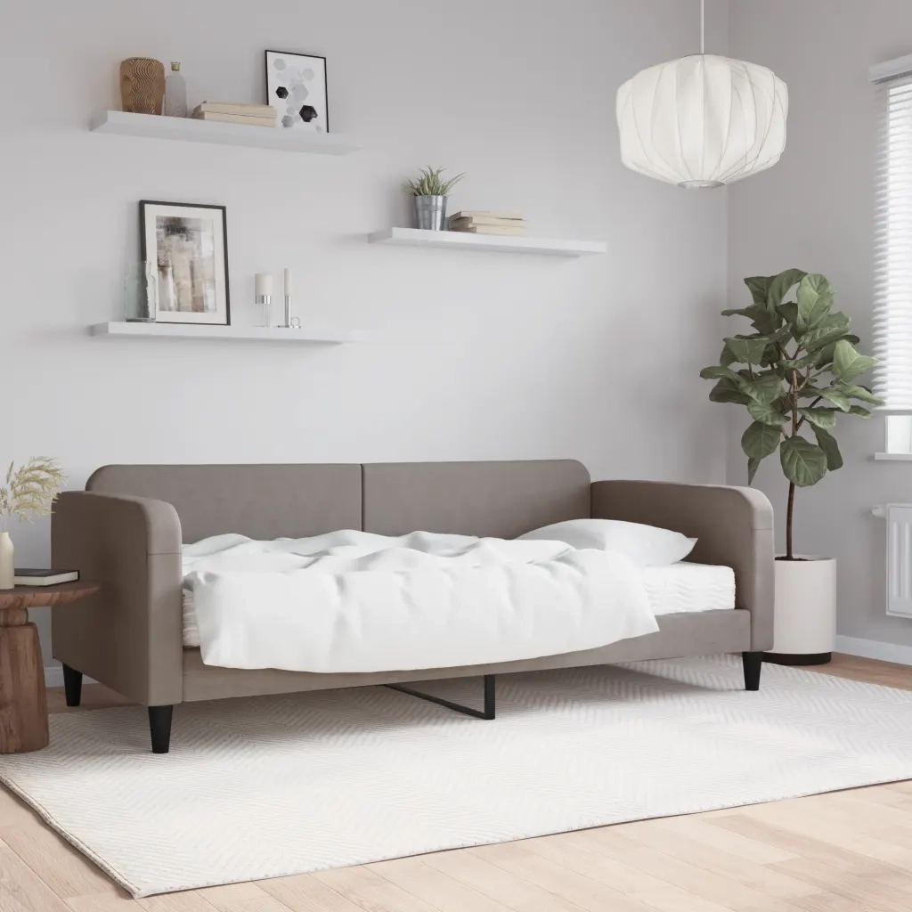 Divano letto | Sof¨¤ letto | Letto singolo con Materasso Tortora 90x200 cm in Tessuto