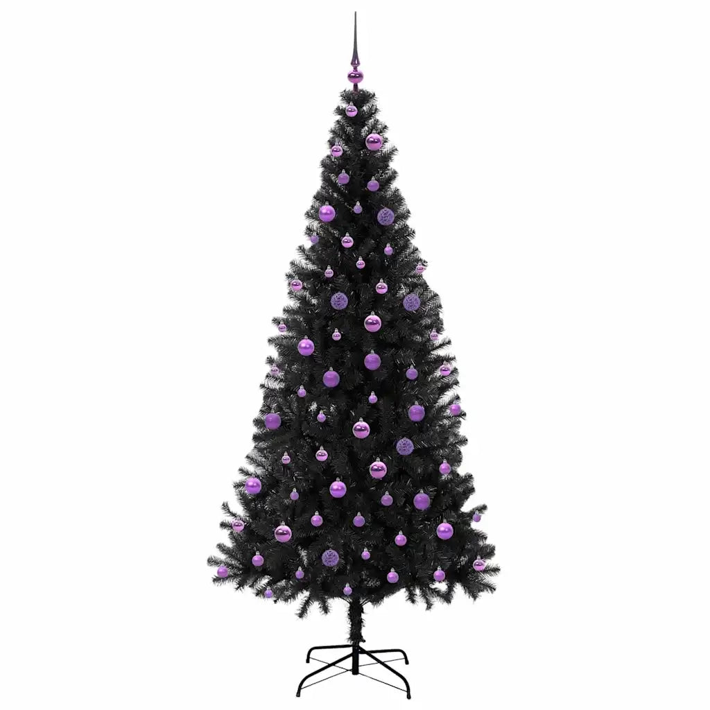 Albero di Natale | Decorazioni natalizie con 300 LED con supporto Nero 210 cm PVC
