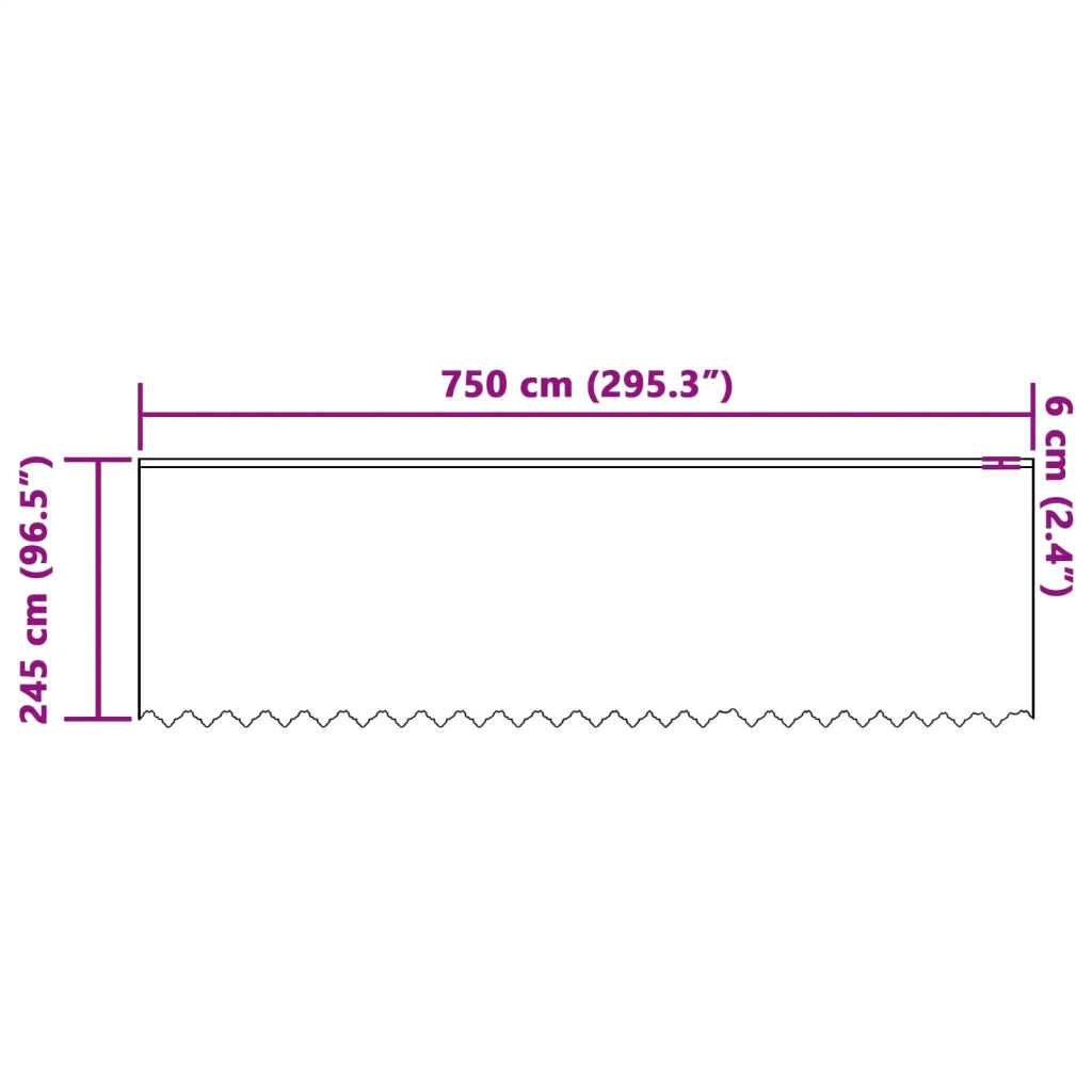 Tenda in Pizzo con tende Bianco 245 x 750 cm Poliestere 4107835